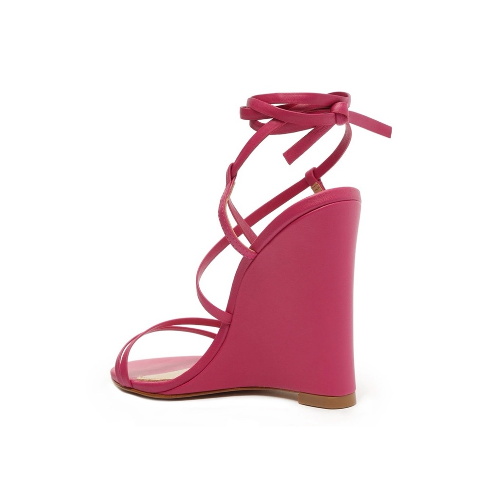 SCHUTZ Hot Pink Strappy Wedge Sandals - Picture 4 of 11